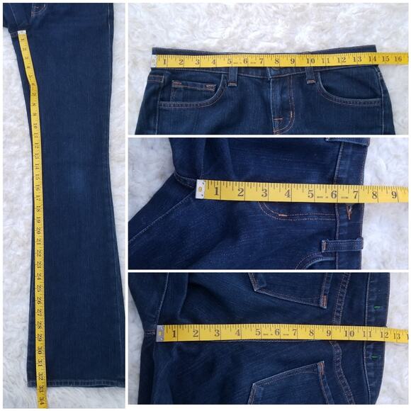 Baby Boot Cut Jeans JBrand Size 25 Low Rise Dark Stretch Denim Bootcut VGUC - Picture 6 of 10